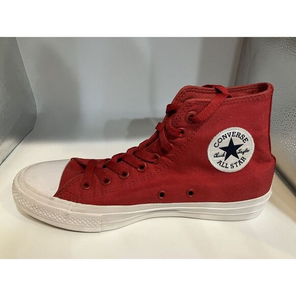 Red Converse Chuck Taylor II  All Star HiTop Unisex Big Kid/Ladies Shoes SZ 7-E8 - Picture 1 of 8